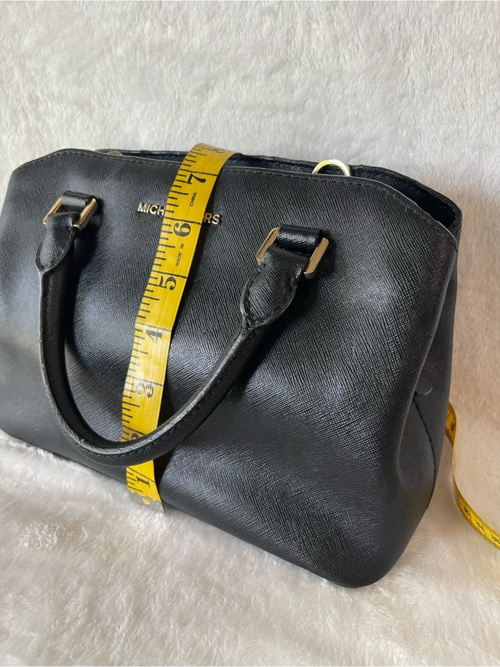 Michael Kors  handbag or Crossbody black leather purse  gold hardware